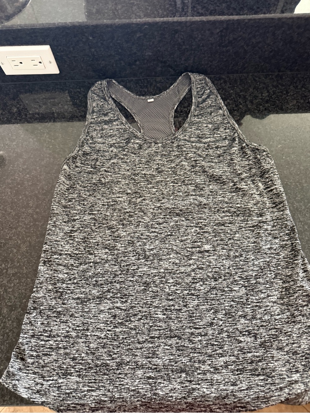 Livi Active Heathered Black & White Racerback Tank